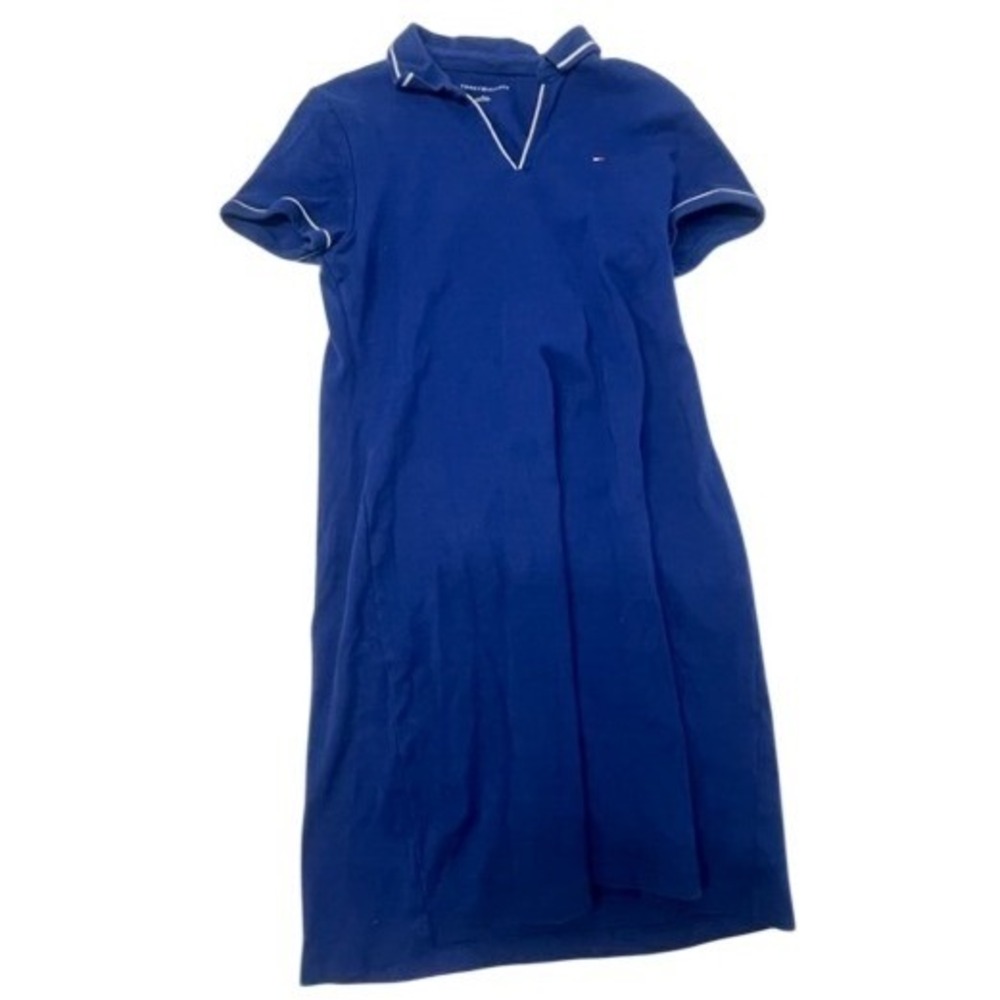Tommy Hilfiger Women's Blue V-Neck Short Sleeve Polo T-Shirt Dress Size M‎